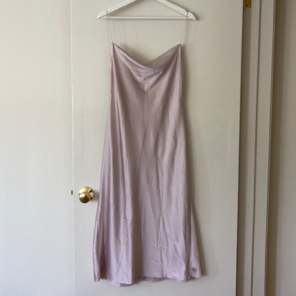 Stelen Cowl Neck Slip Dress M Champagne